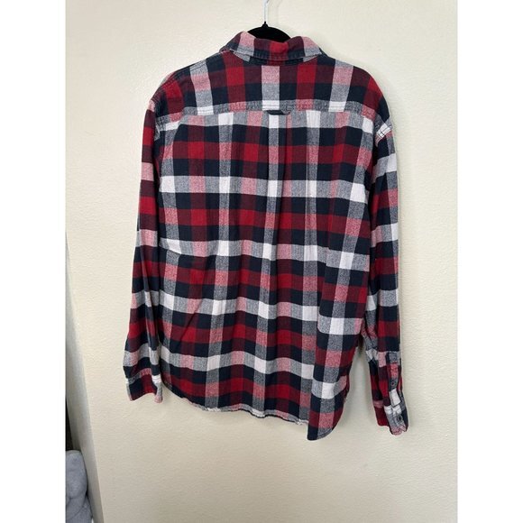 Jachs Mens Red Black Red Flannel 2XL long sleeve button up collared cotton - Picture 7 of 8